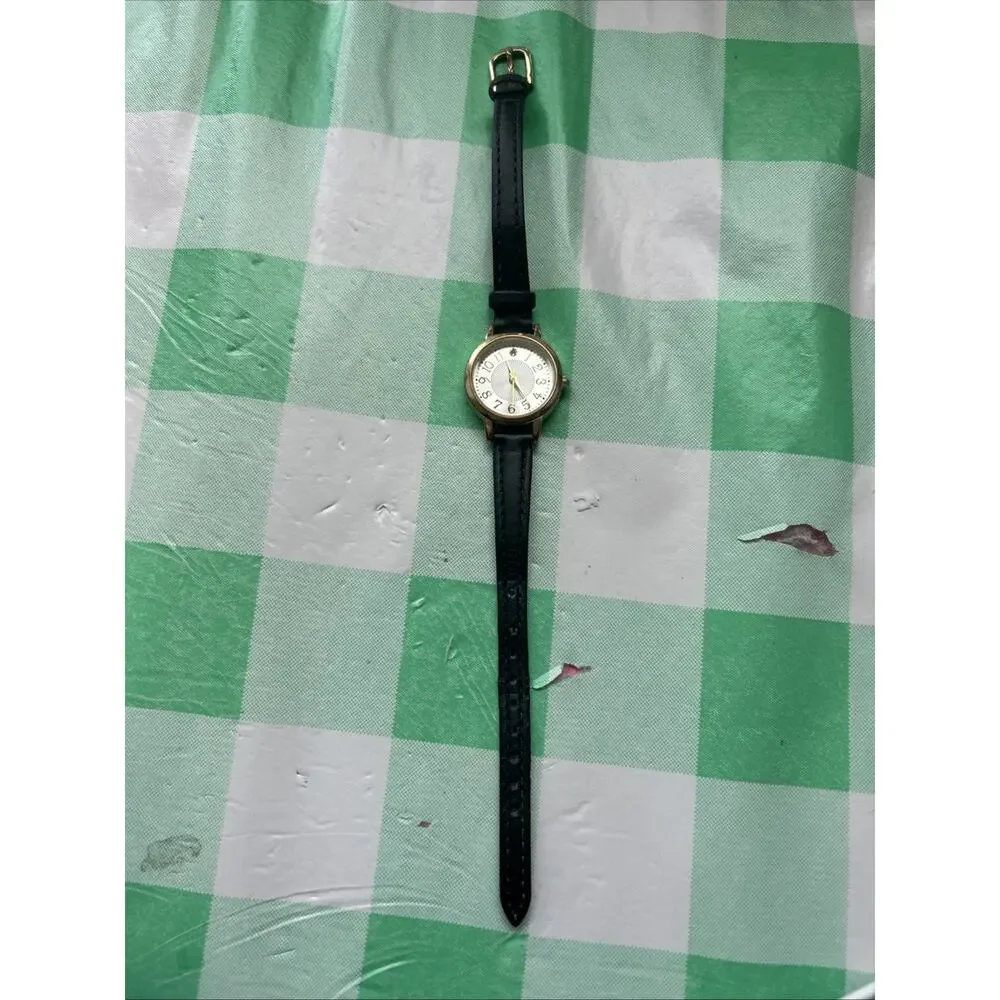 Gold Tone Black Band Women’s Quartz Watch